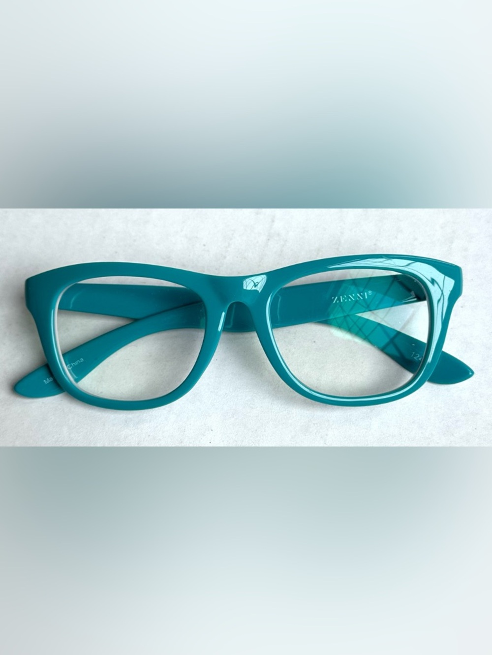 Zenni Teal Green Thick Rim Quirky Trendy Cat Eye Frames (old prescription)